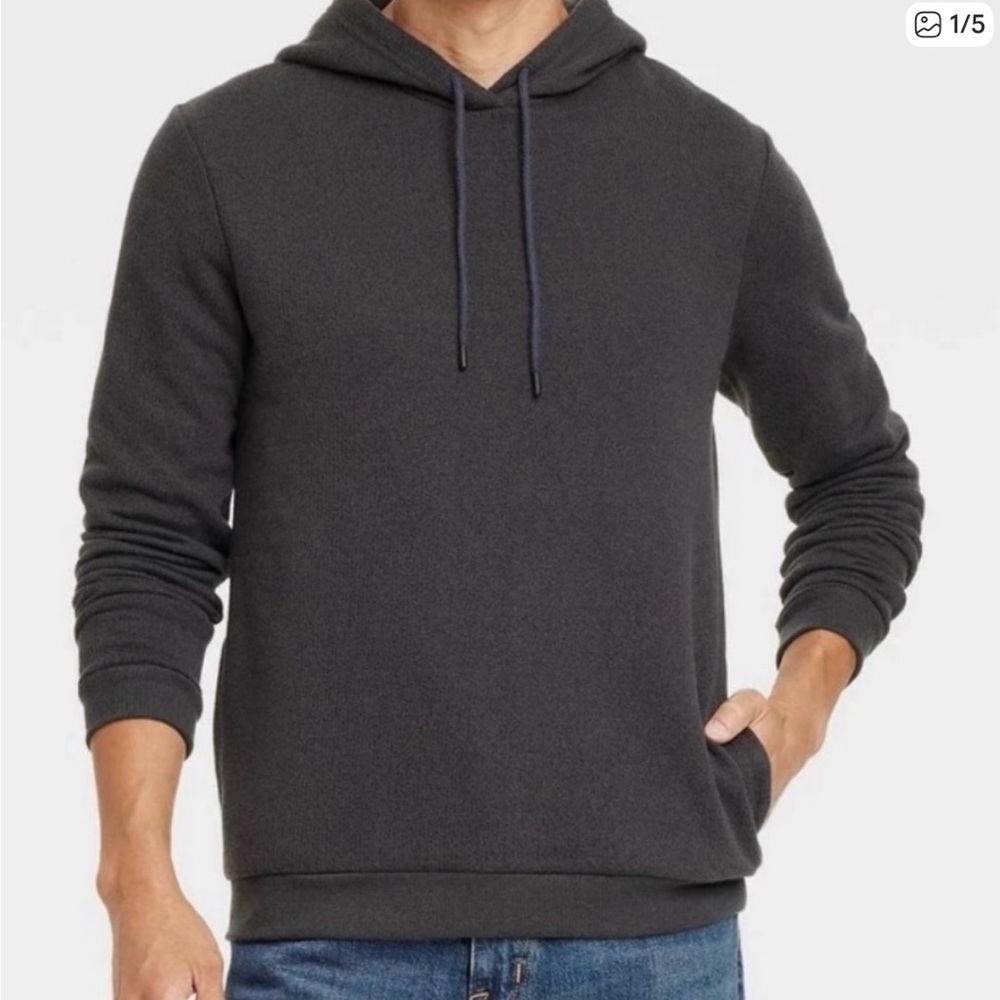 Men's Dark Gray Hoodie Goodfellow Pull Over Long Sleeve Medium
